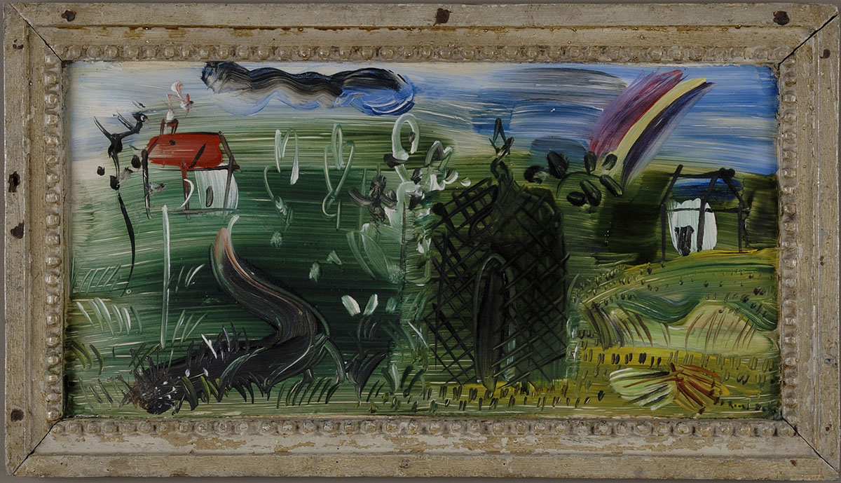 Kiosque avec un arc-en-ciel (étude pour une tapisserie)